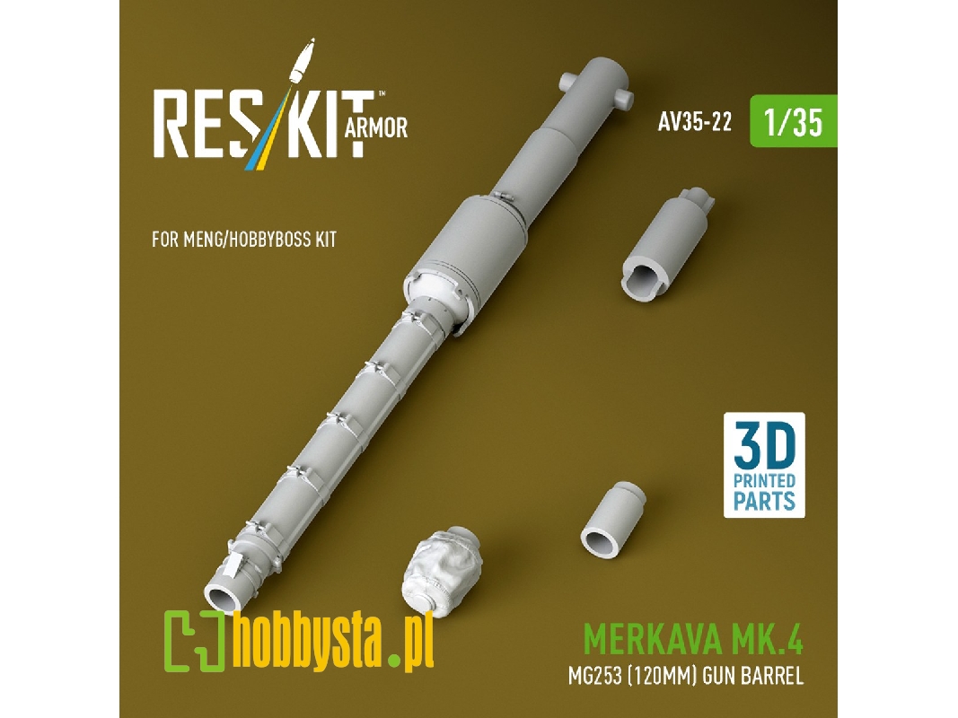 Merkava Mk.4 - Mg253 (120 Mm) Gun Barrel (For Meng & Hobby Boss Kits / 3d-printed) - image 1