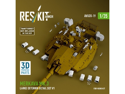 Merkava Mk.3 - Large Exterior Detail Set Volume 1 (For Meng Kits / 3d-printed) - image 1