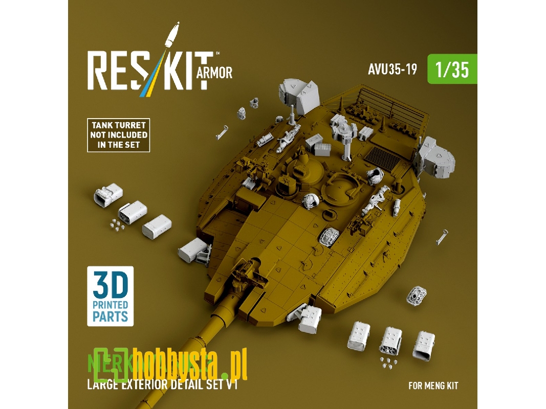 Merkava Mk.3 - Large Exterior Detail Set Volume 1 (For Meng Kits / 3d-printed) - image 1