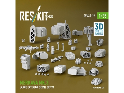 Merkava Mk.3 - Large Exterior Detail Set Volume 1 (For Meng Kits / 3d-printed) - image 3