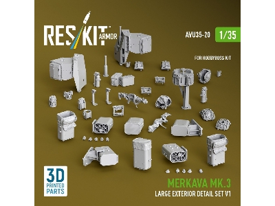 Merkava Mk.3 - Large Exterior Detail Set Volume 1 (For Hobby Boss Kits / 3d-printed) - image 3