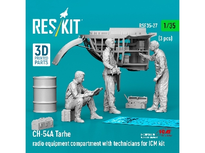 Sikorsky Ch-54 A Tarhe - Radio Equipment Compartment With Technicians / 3 Figures (For Icm Kits / 3d-printed) - image 1
