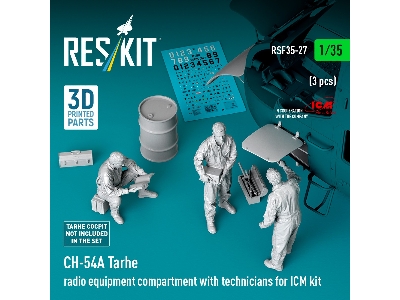 Sikorsky Ch-54 A Tarhe - Radio Equipment Compartment With Technicians / 3 Figures (For Icm Kits / 3d-printed) - image 2