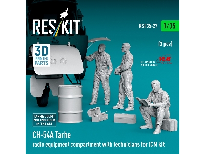 Sikorsky Ch-54 A Tarhe - Radio Equipment Compartment With Technicians / 3 Figures (For Icm Kits / 3d-printed) - image 3