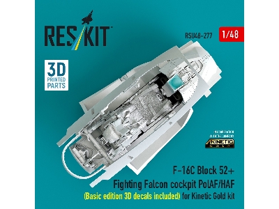 F-16 C Block 52+ Fighting Falcon  - Cockpit Pol Af / Haf Basic Edition 3d Decals Included)  (For Kinetic Gold Kits / 3d-printed)