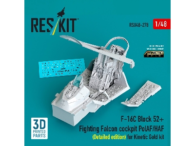 F-16 C Block 52+ Fighting Falcon  - Cockpit Pol Af / Haf Detailed Edition (For Kinetic Gold Kits / 3d-printed) - image 1
