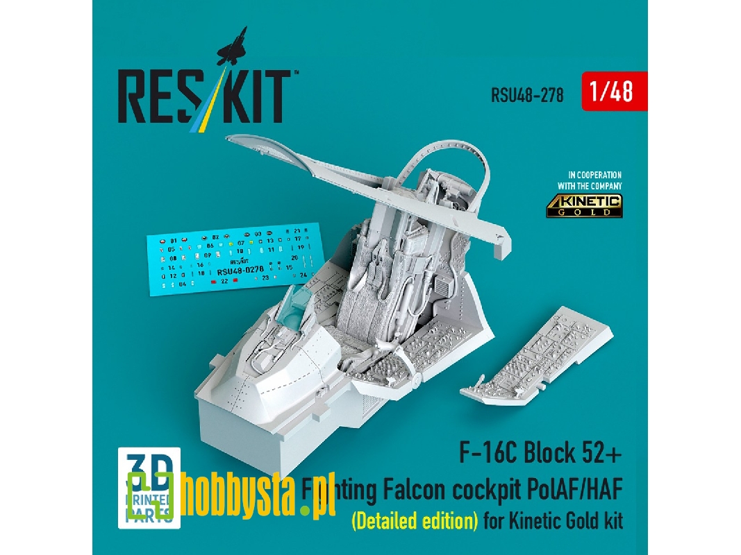 F-16 C Block 52+ Fighting Falcon  - Cockpit Pol Af / Haf Detailed Edition (For Kinetic Gold Kits / 3d-printed) - image 1