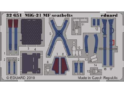 MiG-21MF KM1M seatbelts 1/32 - Trumpeter - image 1