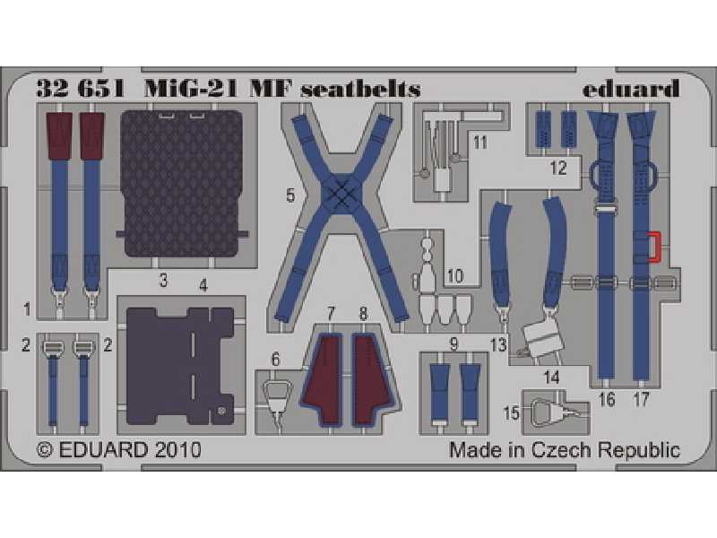 MiG-21MF KM1M seatbelts 1/32 - Trumpeter - image 1