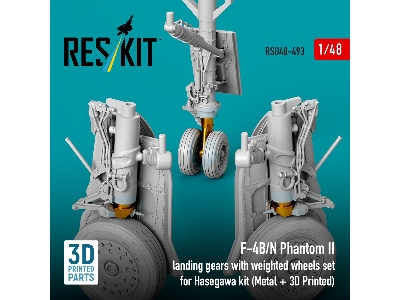 Mcdonnell Dougla F-4 B/N Phantom Ii - Landing Gear With Weighted Wheels Set (For Hasegawa Kits / Metal + 3d Printed) - image 3