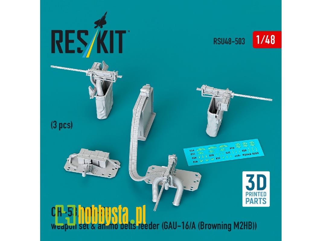 Sikorsky Ch-53 And Mh-53 - Weapon Set & Ammo Belts Feeder (Gau-16/A (Browning M2hb) (3 Pcs / 3d-printed) - image 1