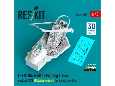 Lockheed Martin F-16c Block 50/52 Fighting Falcon - Cockpit Usaf Detailed Edition (For Kinetic Gold Kits / 3d-printed) - image 1