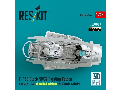 Lockheed Martin F-16c Block 50/52 Fighting Falcon - Cockpit Usaf Detailed Edition (For Kinetic Gold Kits / 3d-printed) - image 2