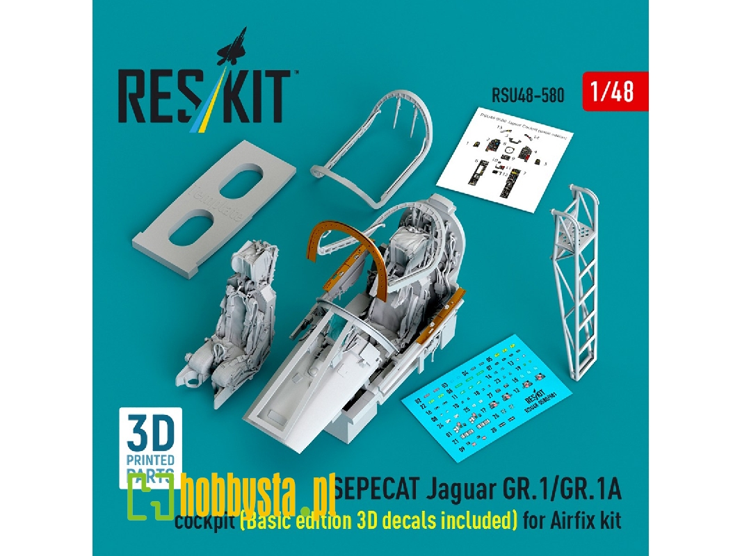 Sepecat Jaguar Gr.1 / Gr.1 A - Cockpit / Basic Edition - 3d Decals Included (For Airfix Kits / 3d-printed) - image 1