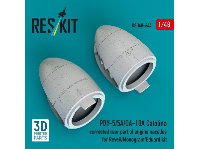 Consolidated Pby-5 / 5a / Oa-10a Catalina - Corrected Rear Part Of Engine Nacelles (For Revell / Monogram And Eduard Kits / 3d-p