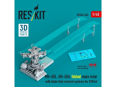 Sikorsky Mh-60l And Uh-60a - Folded Main Rotor With Blade Fold Restraint Systems (For Icm Kits / 3d Printed) - image 1