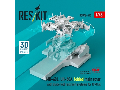Sikorsky Mh-60l And Uh-60a - Folded Main Rotor With Blade Fold Restraint Systems (For Icm Kits / 3d Printed) - image 2