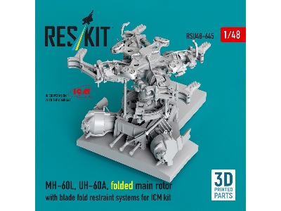 Sikorsky Mh-60l And Uh-60a - Folded Main Rotor With Blade Fold Restraint Systems (For Icm Kits / 3d Printed) - image 3
