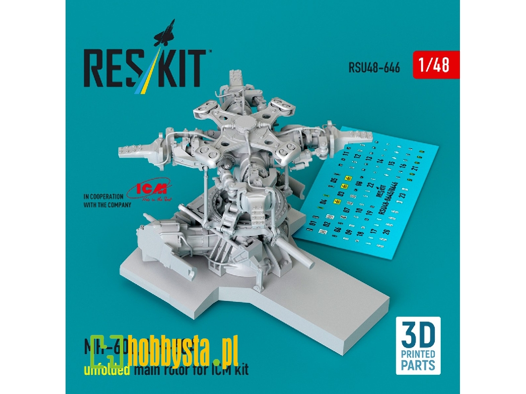 Sikorsky Mh-60l And Uh-60a - Unfolded Main Rotor (For Icm Kits / 3d Printed) - image 1