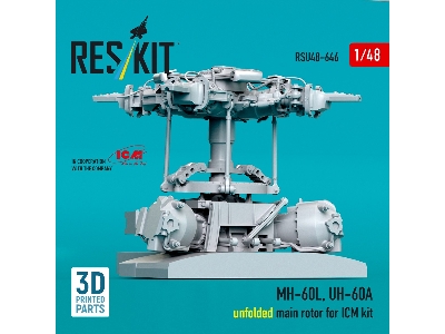 Sikorsky Mh-60l And Uh-60a - Unfolded Main Rotor (For Icm Kits / 3d Printed) - image 3
