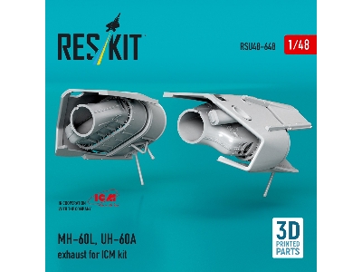Sikorsky Mh-60l And Uh-60a - Exhaust (For Icm Kits / 3d Printed) - image 2