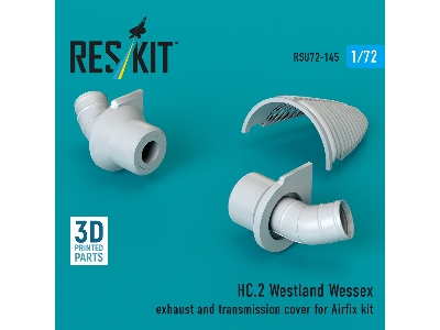Westland Wessex Hc.2 - Exhaust And Transmission Cover (For Airfix Kits / 3d-printed) - image 2