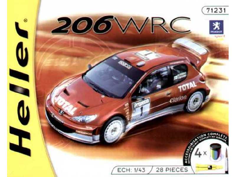 Peugeot 206 WRC '03 w/Paints and Glue - image 1 Peugeot 206 WRC '03 w/Paints and Glue - image 1