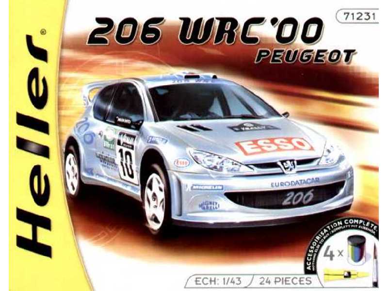 206 WRC '00 PEUGEOT w/Paints and Glue - image 1