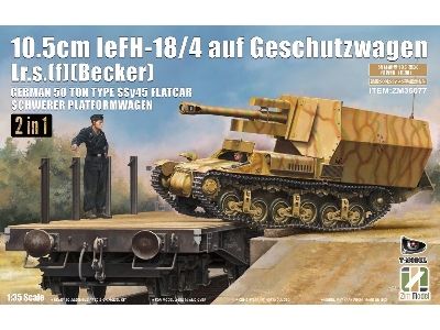 German Wwii 10.5 Cm Lefh 18/4 Auf G.W. Lrs(F) W/Ssy45 Flatcar - image 1
