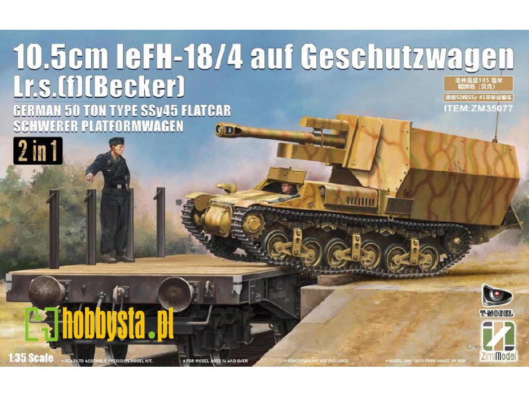 German Wwii 10.5 Cm Lefh 18/4 Auf G.W. Lrs(F) W/Ssy45 Flatcar - image 1