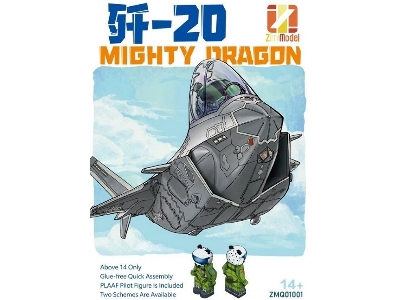 Chengdu J-20 Mighty Dragon - Cartoon Series Snap Fit (Includes Pilot Figure) - image 1