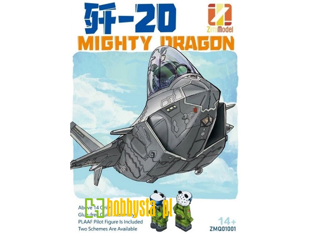 Chengdu J-20 Mighty Dragon - Cartoon Series Snap Fit (Includes Pilot Figure) - image 1