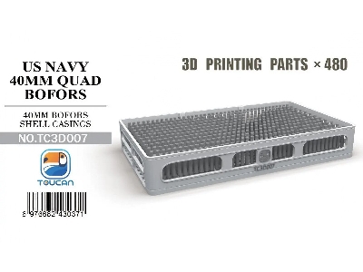 Us Navy Wwii 40 Mm Quad Bofors - Shell Casings (480 Pcs / 3d-printed) - image 1