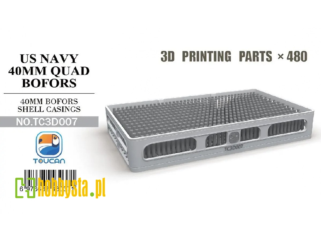 Us Navy Wwii 40 Mm Quad Bofors - Shell Casings (480 Pcs / 3d-printed) - image 1