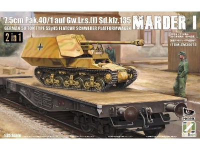 Marder I 7,5 Cm Pak.40/1 Auf Gw.Lr.S.(F) Sd.Kfz.135 German 50 Ton Type Ssy45 Flatcar Schwerer Platformwagen 2 In 1 - image 1
