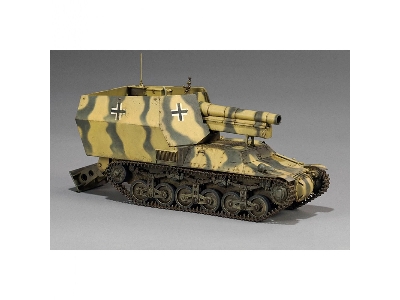 German Wwii 15 Cm Sfh 13/1 (Sf)auf Gw Lrs.(F )sd.Kfz.135/1 With 50 Ton Type Ssy45 Flatcar Schwerer Platformwagen (3 In 1 Kit) - 