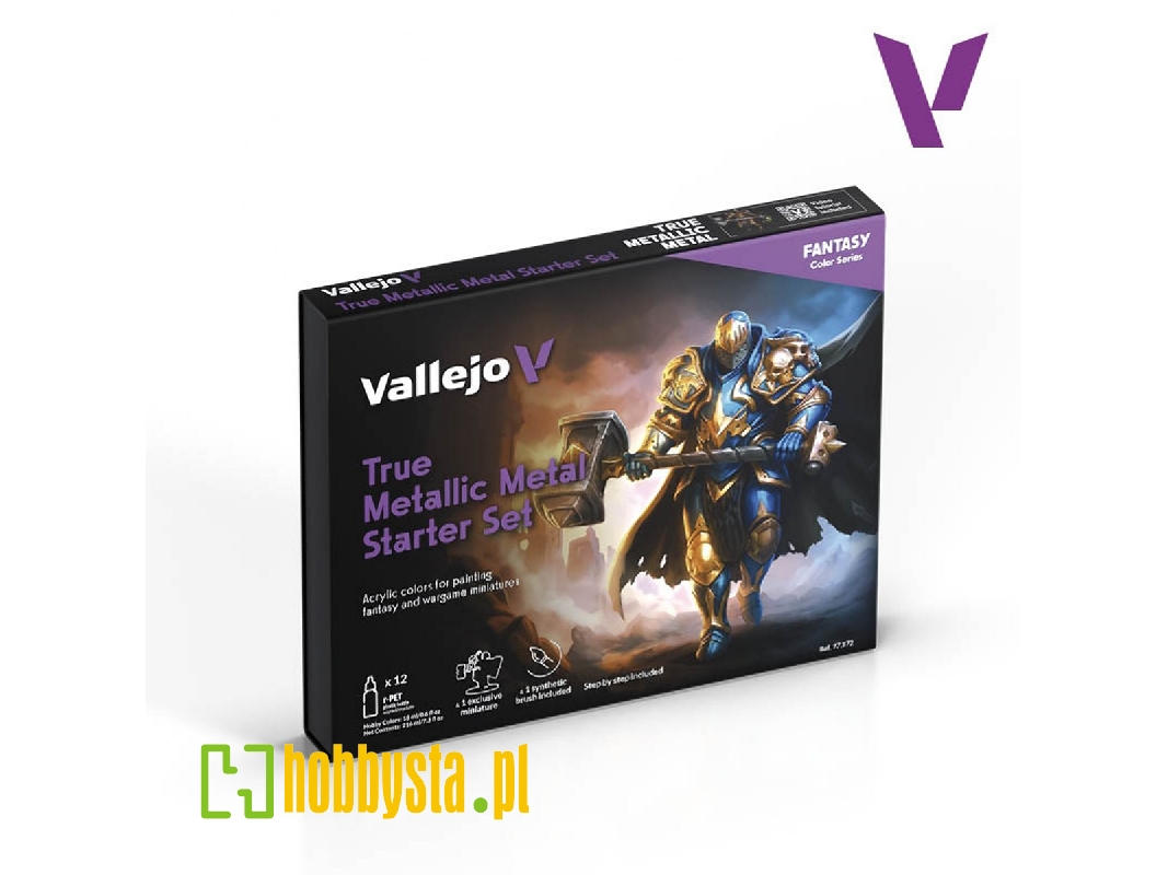 77272 True Metallic Metal Starter Set (Paints + Brush + Mini + Leaflet) - image 1