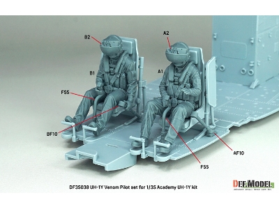 Usmc Uh-1y Venom - 3d-printed Pilot Set (2 Figures / For Academy Kits) - image 5
