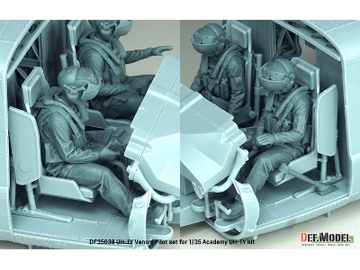 Usmc Uh-1y Venom - 3d-printed Pilot Set (2 Figures / For Academy Kits) - image 7