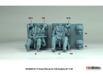 Usmc Uh-1y Venom - 3d-printed Pilot Set (2 Figures / For Academy Kits) - image 8