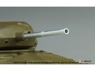 Us M24 Chaffee - 75 Mm Gun With Antenna Base Set (Al. + Brass / For Tamiya Kits) - image 4