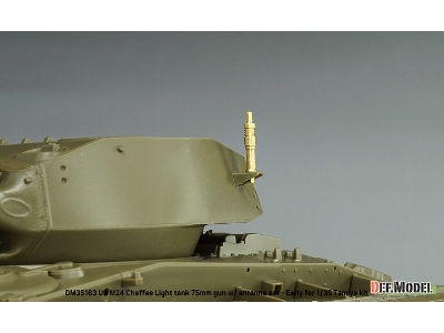 Us M24 Chaffee - 75 Mm Gun With Antenna Base Set (Al. + Brass / For Tamiya Kits) - image 6
