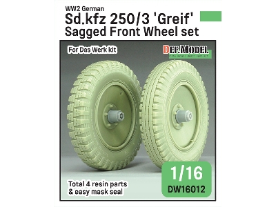 German Ww2 Sd.Kfz 250/3 'greif' - Sagged Wheel Set (For Das Werk Kits) - image 1