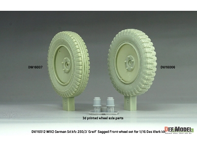German Ww2 Sd.Kfz 250/3 'greif' - Sagged Wheel Set (For Das Werk Kits) - image 2