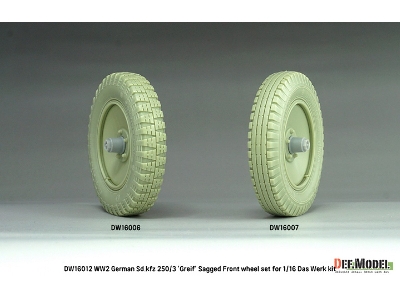 German Ww2 Sd.Kfz 250/3 'greif' - Sagged Wheel Set (For Das Werk Kits) - image 3