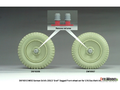 German Ww2 Sd.Kfz 250/3 'greif' - Sagged Wheel Set (For Das Werk Kits) - image 4