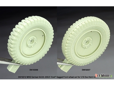 German Ww2 Sd.Kfz 250/3 'greif' - Sagged Wheel Set (For Das Werk Kits) - image 5
