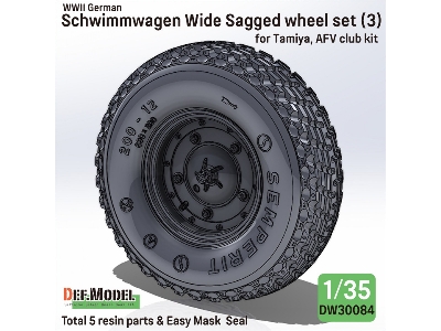 German Schwimmwagen - Wide Wheel Set 3 / Semperit (For Tamiya And Afv Club Kits) - image 1