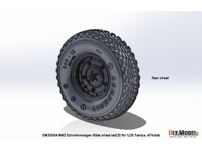 German Schwimmwagen - Wide Wheel Set 3 / Semperit (For Tamiya And Afv Club Kits) - image 3