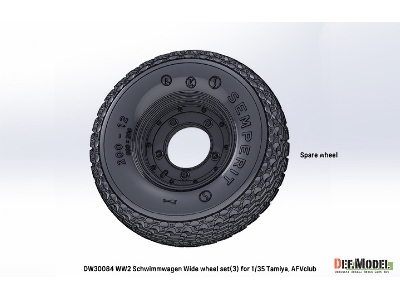 German Schwimmwagen - Wide Wheel Set 3 / Semperit (For Tamiya And Afv Club Kits) - image 4